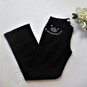 MISS NATALIE black flare jeans size M/44